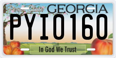 GA license plate PYI0160