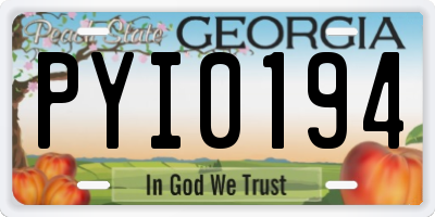 GA license plate PYI0194