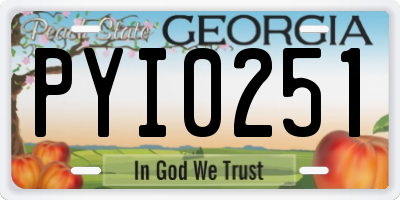 GA license plate PYI0251