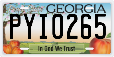 GA license plate PYI0265