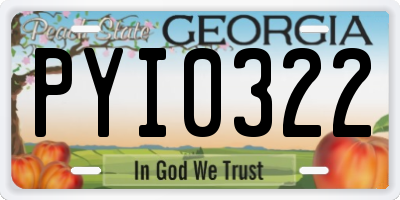 GA license plate PYI0322