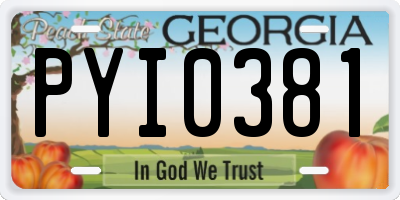 GA license plate PYI0381