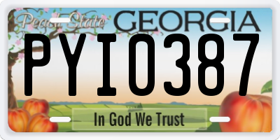 GA license plate PYI0387
