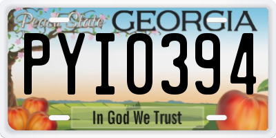 GA license plate PYI0394