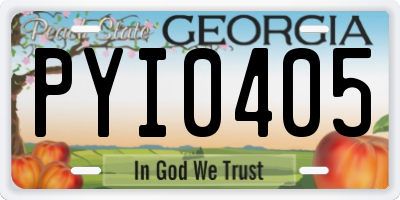 GA license plate PYI0405