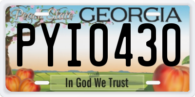 GA license plate PYI0430