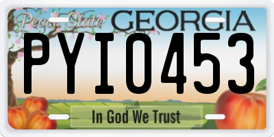 GA license plate PYI0453