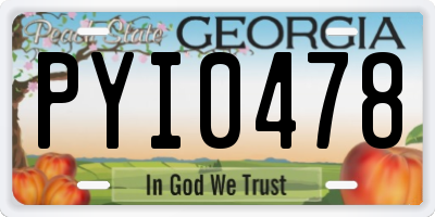 GA license plate PYI0478