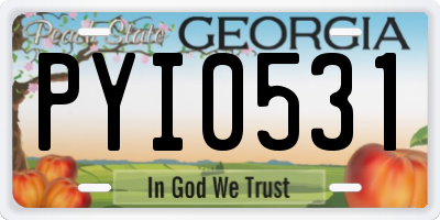 GA license plate PYI0531