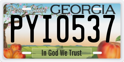 GA license plate PYI0537