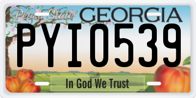 GA license plate PYI0539
