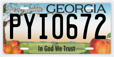GA license plate PYI0672