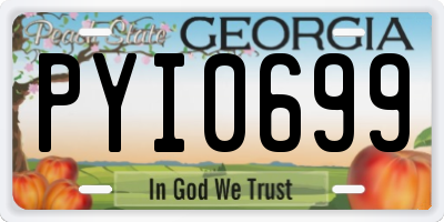 GA license plate PYI0699