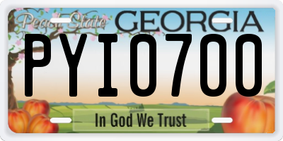 GA license plate PYI0700