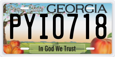 GA license plate PYI0718