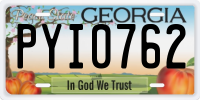 GA license plate PYI0762