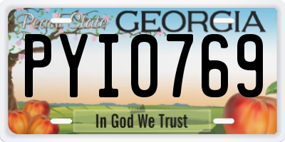 GA license plate PYI0769