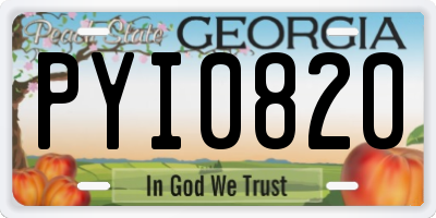 GA license plate PYI0820