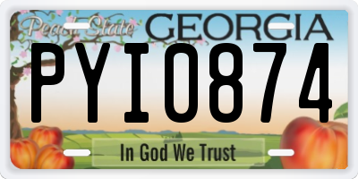 GA license plate PYI0874