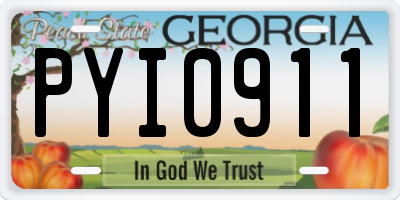 GA license plate PYI0911
