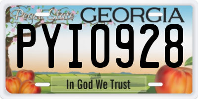 GA license plate PYI0928