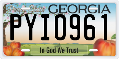 GA license plate PYI0961