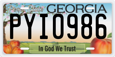 GA license plate PYI0986