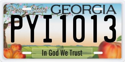 GA license plate PYI1013