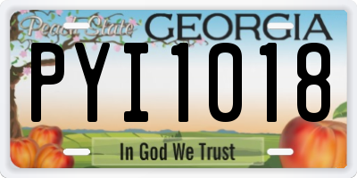 GA license plate PYI1018