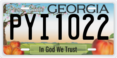 GA license plate PYI1022