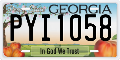 GA license plate PYI1058