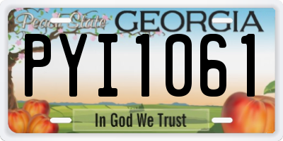 GA license plate PYI1061