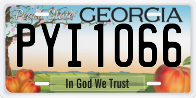 GA license plate PYI1066