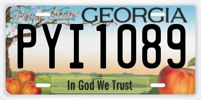 GA license plate PYI1089