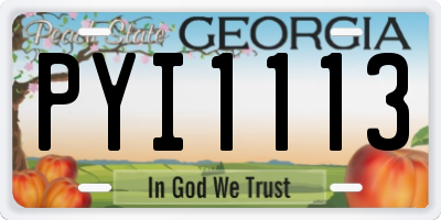 GA license plate PYI1113