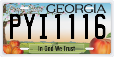 GA license plate PYI1116