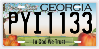 GA license plate PYI1133