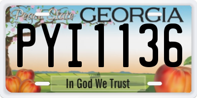 GA license plate PYI1136