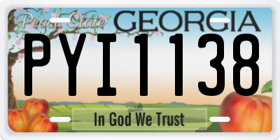 GA license plate PYI1138