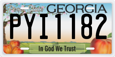 GA license plate PYI1182