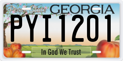GA license plate PYI1201