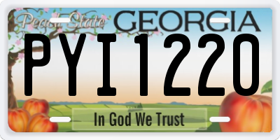 GA license plate PYI1220