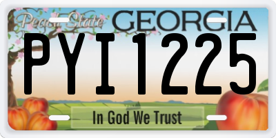 GA license plate PYI1225