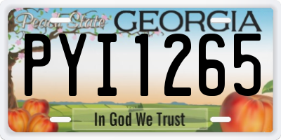 GA license plate PYI1265