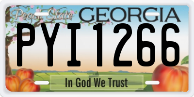 GA license plate PYI1266