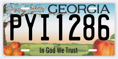 GA license plate PYI1286