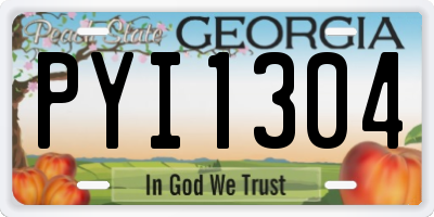 GA license plate PYI1304