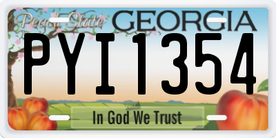 GA license plate PYI1354