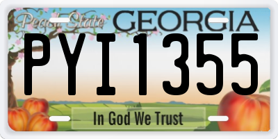 GA license plate PYI1355