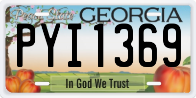 GA license plate PYI1369